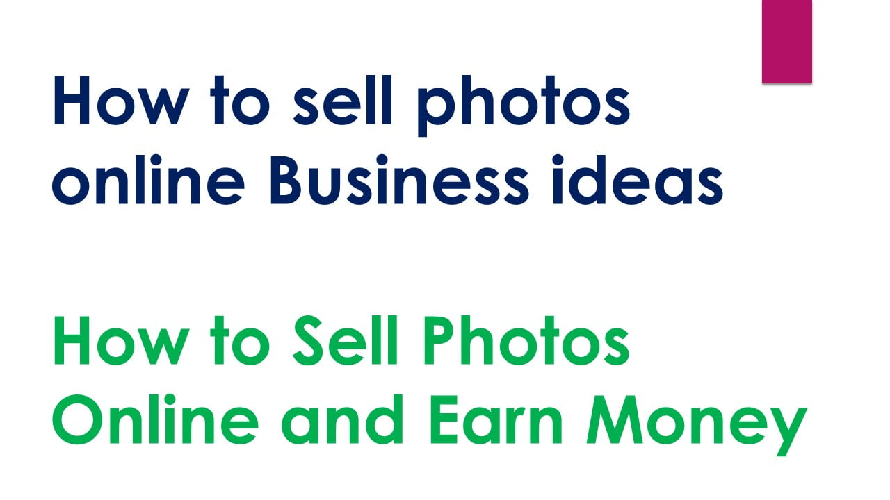 How to sell photos online Business ideas 