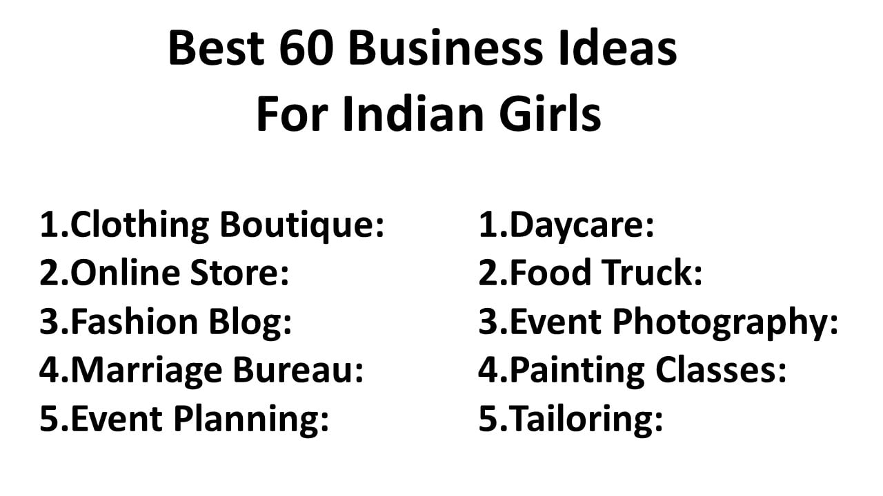 Best 60 Business Ideas  For Indian Girls
