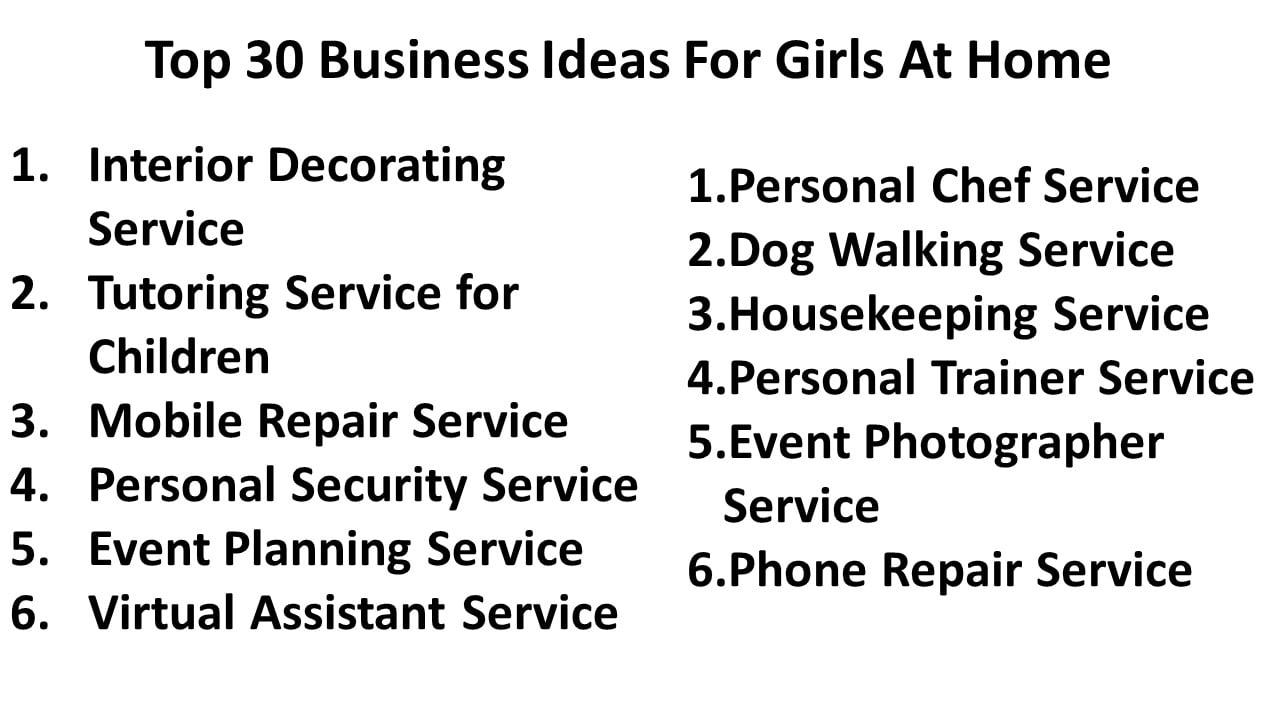 Top 30 Business Ideas For Girls At Home